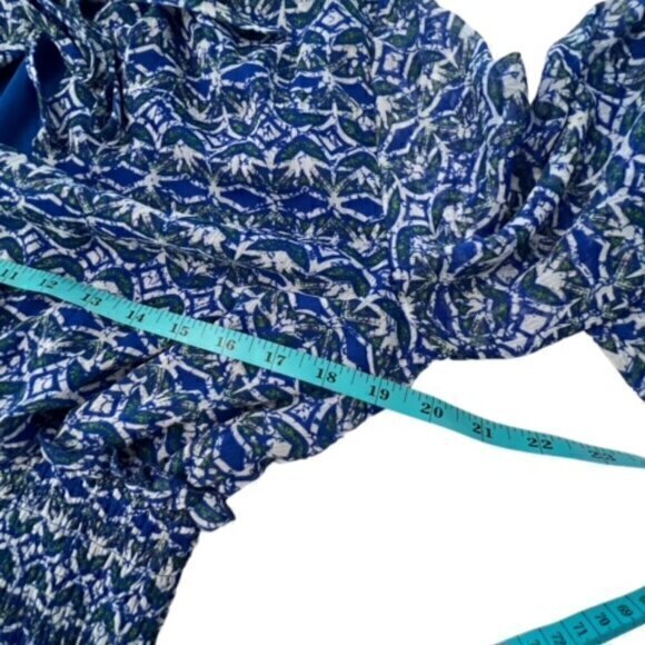 Zara Floral Dress Mini Long Sleeve A-Line Fit & Flare Smocked Waist Light Small - Picture 12 of 14